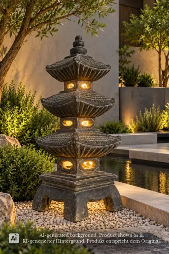 Product image of the product “Japanese Pagoda Garden Lantern, 126 cm Height, Cast Stone, Antique Finish Colour ”